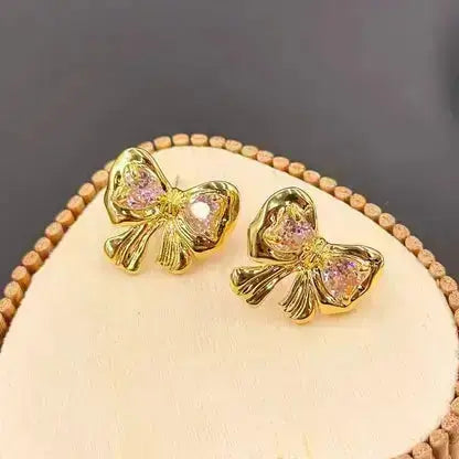 Shop Stylish Gold Bow Earrings