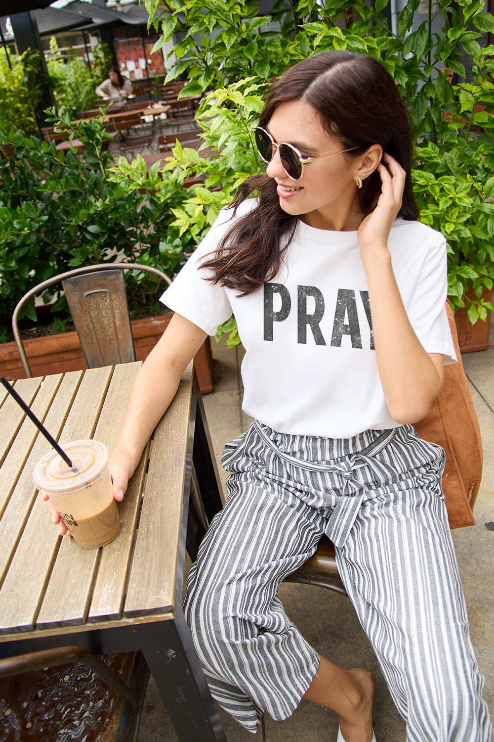 Simply Love Full Size PRAY Round Neck T-Shirt-Jewearrings