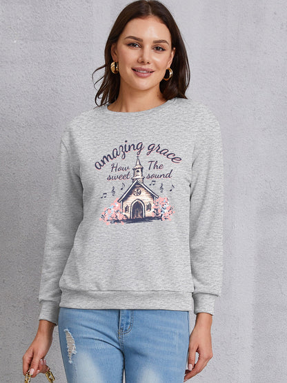 AMAZING GRACE HOW SWEET THE SOUND Round Neck Sweatshirt-Jewearrings