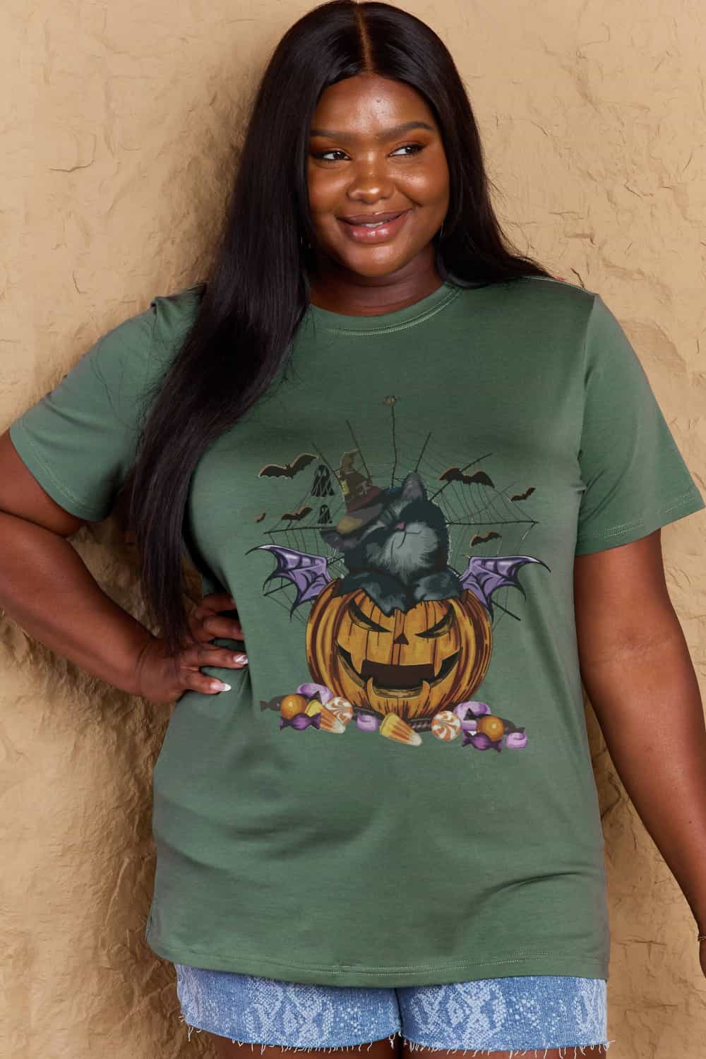 Simply Love Full Size Jack-O'-Lantern Graphic T-Shirt-Jewearrings