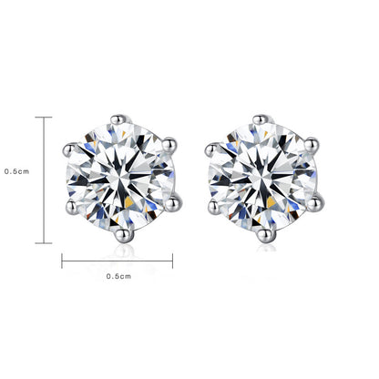 S925 Silver Hearts & Arrows Zircon Silver Stud Earrings-Jewearrings