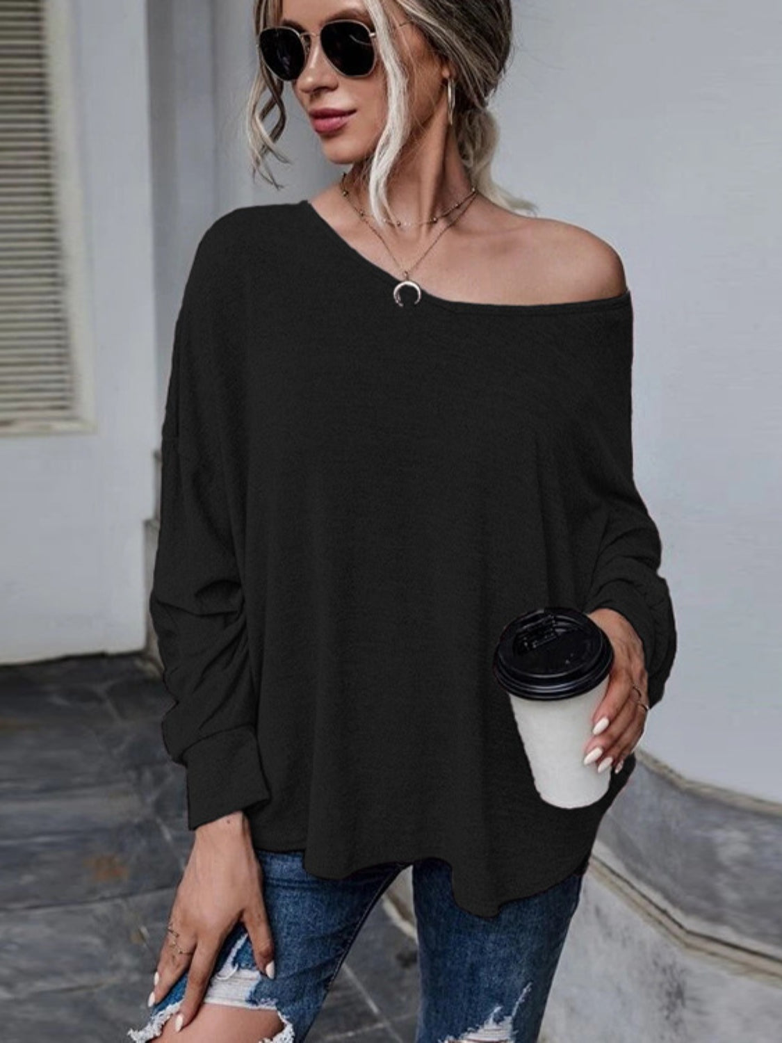 Full Size Round Neck Dropped Shoulder Tied T-Shirt-Jewearrings