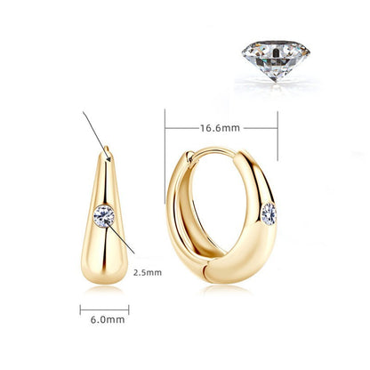 925 Silver Moissanite Earrings European And American-Jewearrings