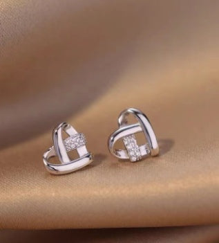 Sweetheart Earrings Women's 925 Sterling Silver Minority-Jewearrings