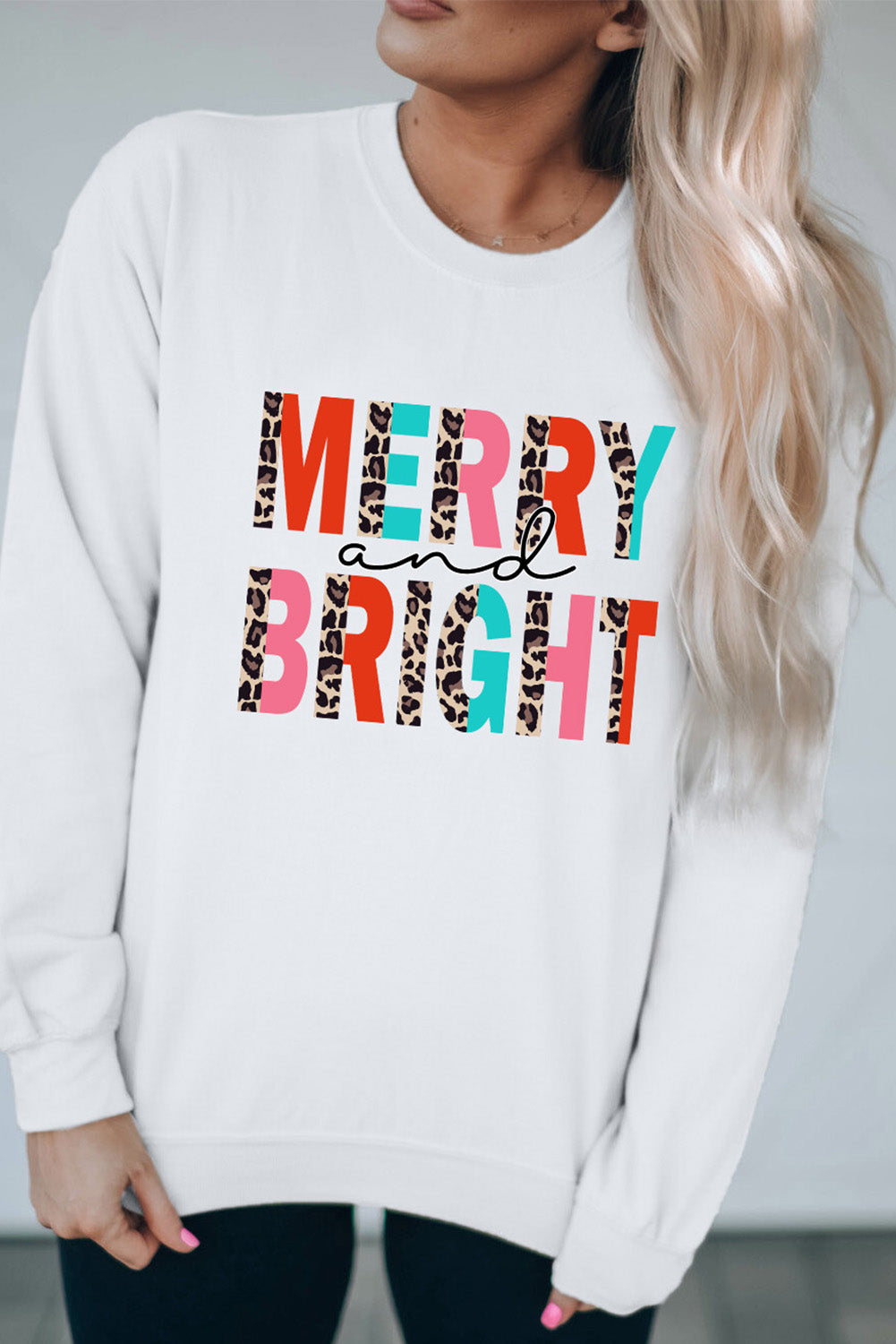 MERRY AND BRIGHT Graphic Sweatshirt-Jewearrings