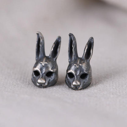 Women's Creative Design Thai Silver Rabbit Earrings-Jewearrings