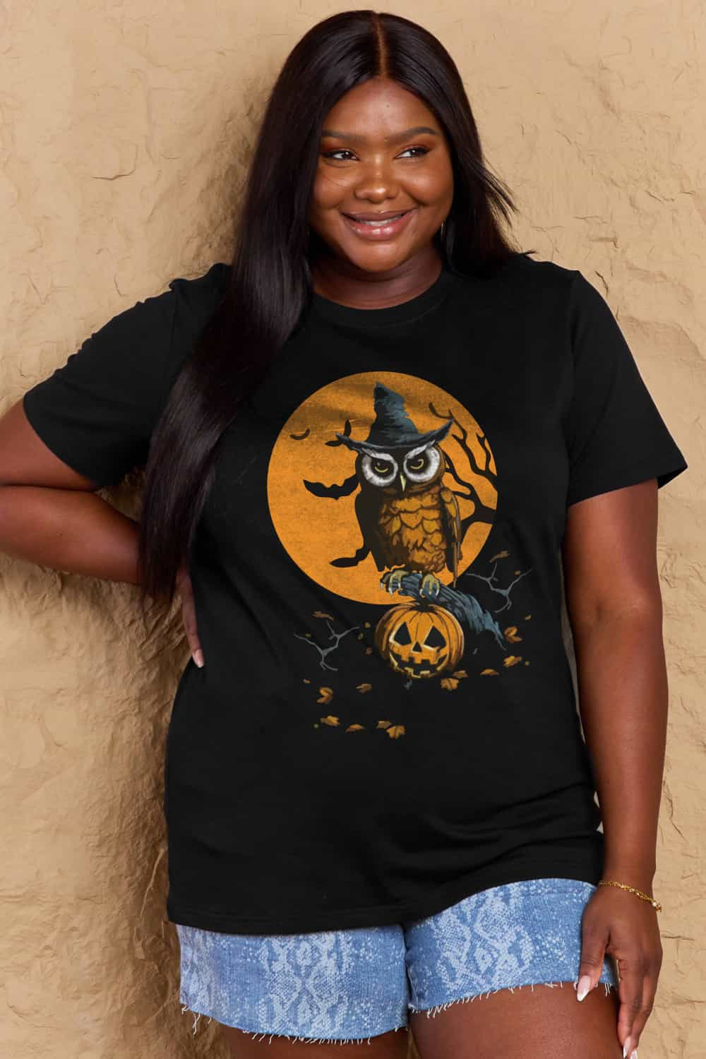 Simply Love Full Size Holloween Theme Graphic Cotton T-Shirt-Jewearrings