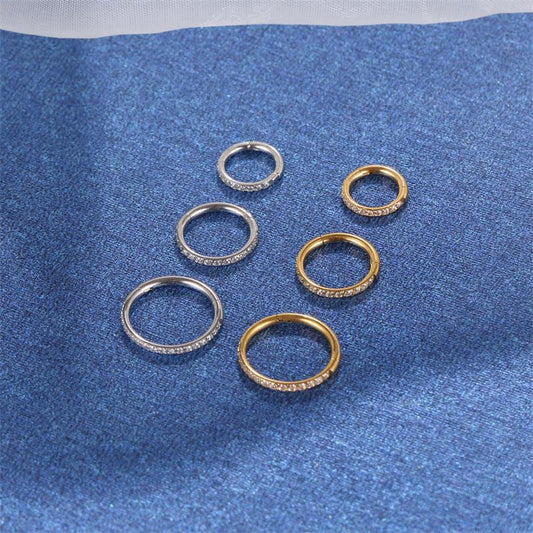 Stainless Steel Piercing Ornaments Bottom Zircon Circle Closed Ring Seamless Nose Circle Multifunctional Cartilage Earrings-Jewearrings