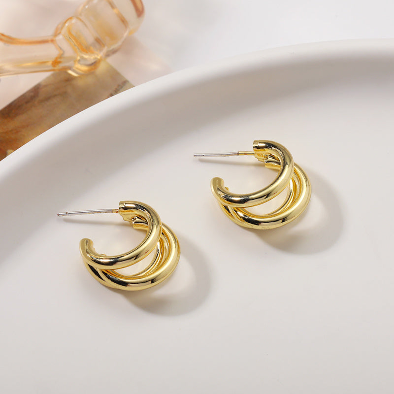 Temperament Earrings Sterling Silver Cold Wind Female-Jewearrings