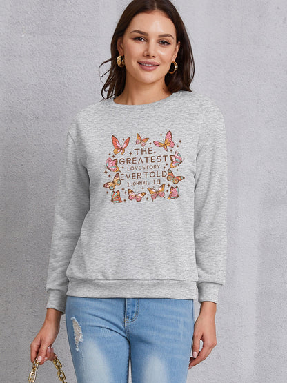 THE GREATEST LOVESTORY EVERTOLD Round Neck Sweatshirt-Jewearrings