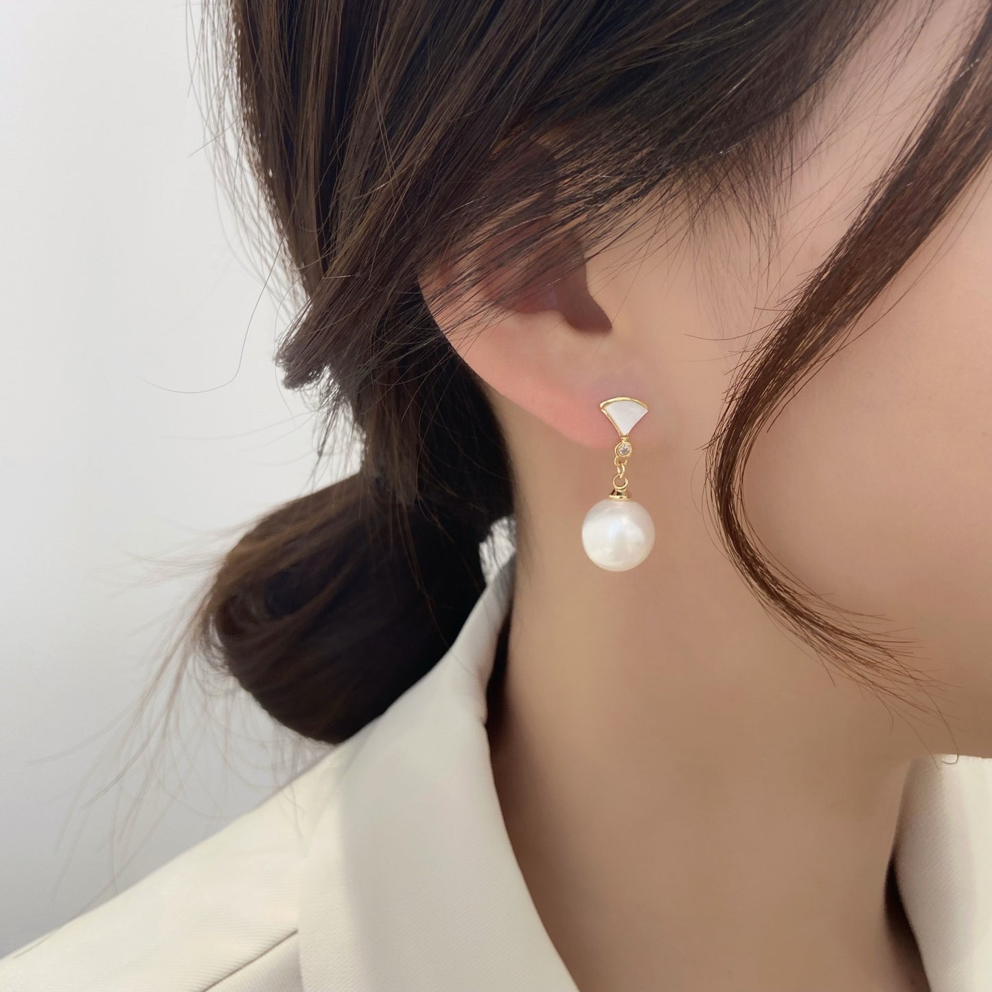 Pearl Earrings Female Summer Light Luxury Niche Design Earrings-Jewearrings