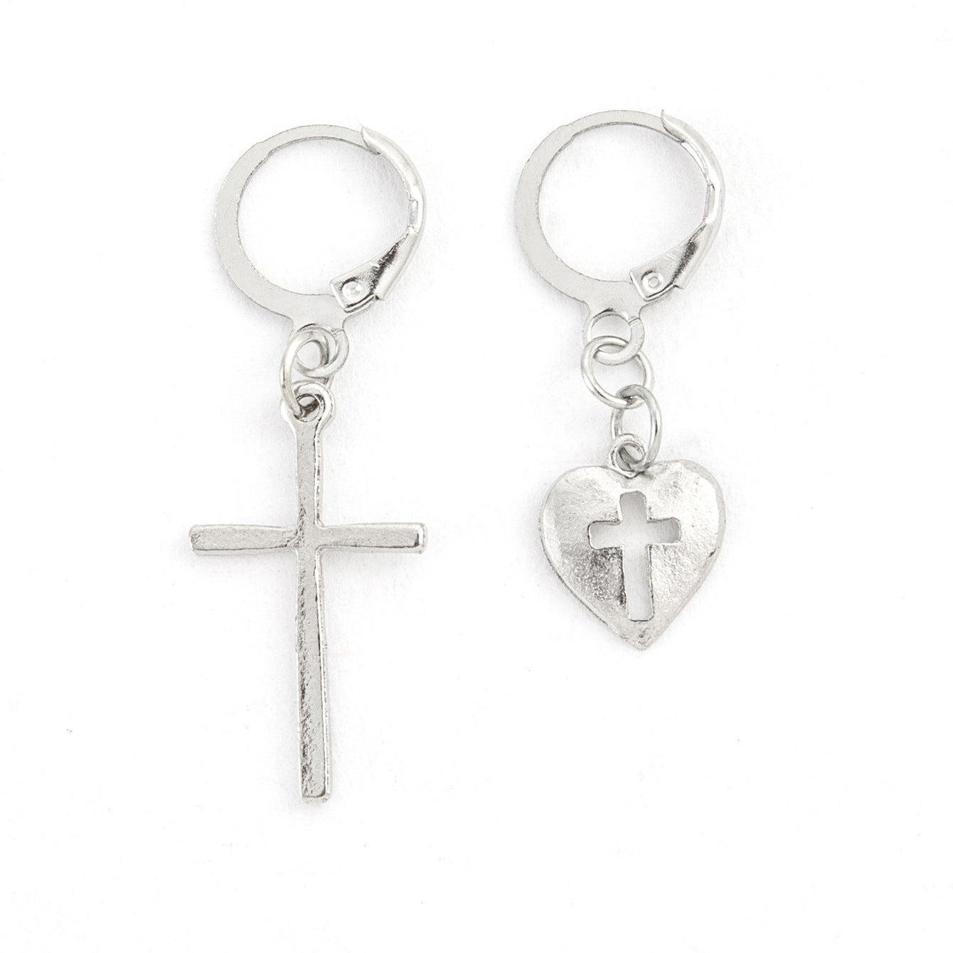 Love Cross Pendant Earrings-Jewearrings