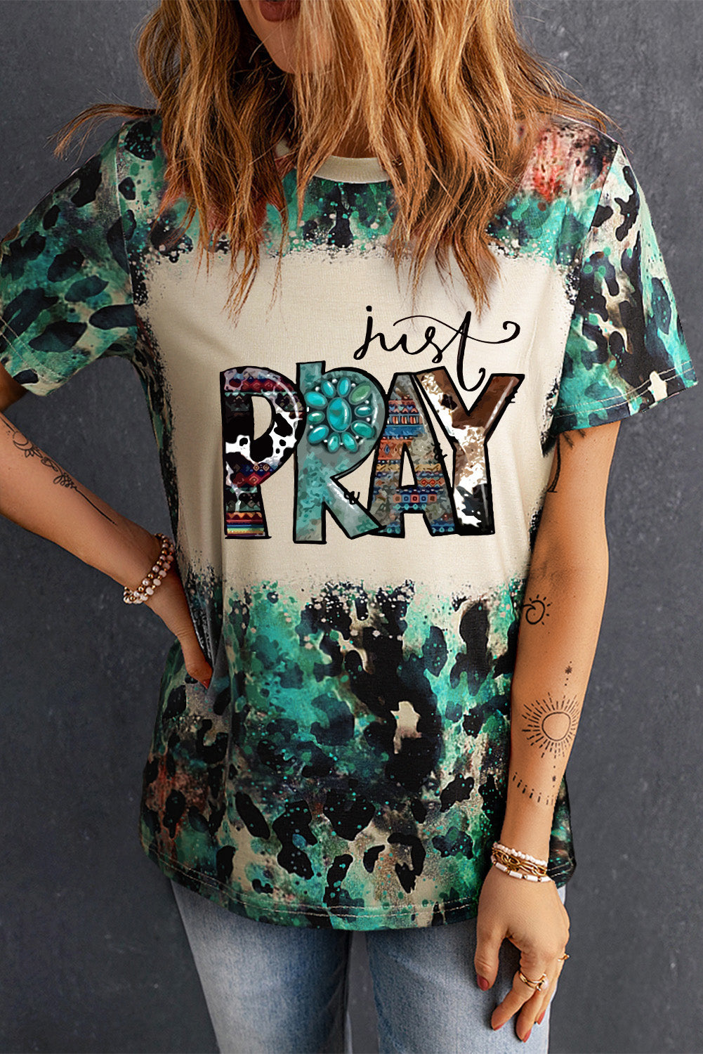 JUST PRAY Graphic Tee Shirt-Jewearrings