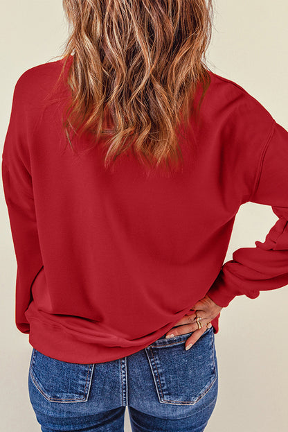 Santa Round Neck Dropped Shoulder Sweatshirt-Jewearrings