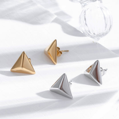 Women's Metal Triangle Stainless Steel Simple Fashion Hundred Stud Earrings-Jewearrings