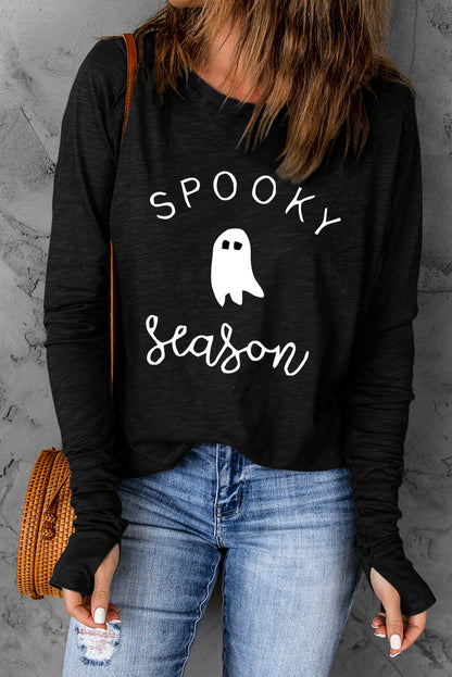 SPOOKY SEASON Graphic Long Sleeve T-Shirt-Jewearrings