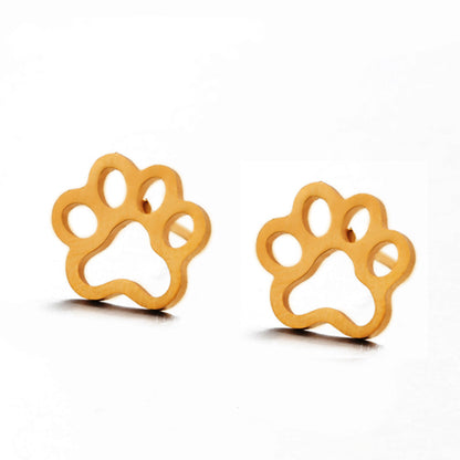 Personality Creative Cat Claw Gold And Silver Alloy Stud Earrings-Jewearrings