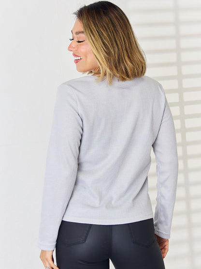 Notched Long Sleeve T-Shirt-Jewearrings