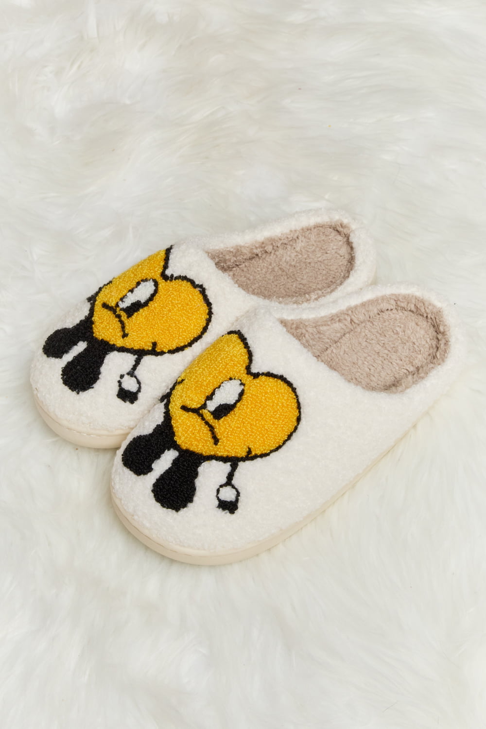 Melody Love Heart Print Plush Slippers-Jewearrings