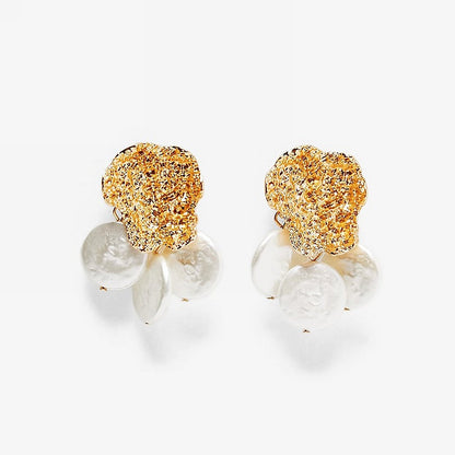 Special-shaped Pearl Earrings Retro Imitation Natural Irregular Earrings-Jewearrings