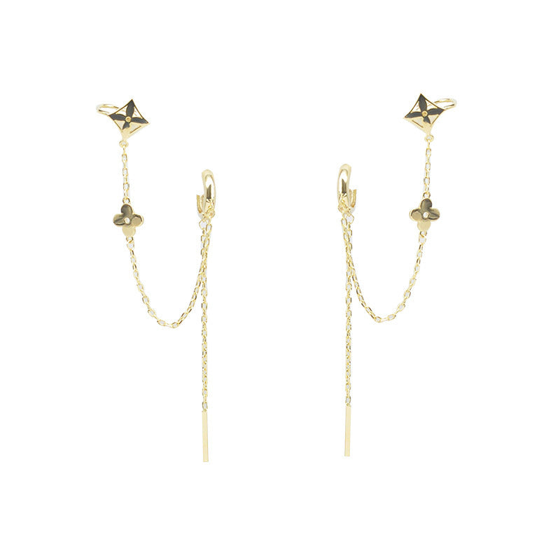 Long Chain Earrings Butterfly Ear Bone Clip-Jewearrings