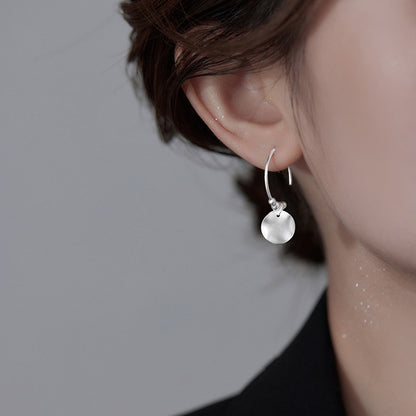 Women's Fashion Sterling Silver Disc-shaped Earrings-Jewearrings