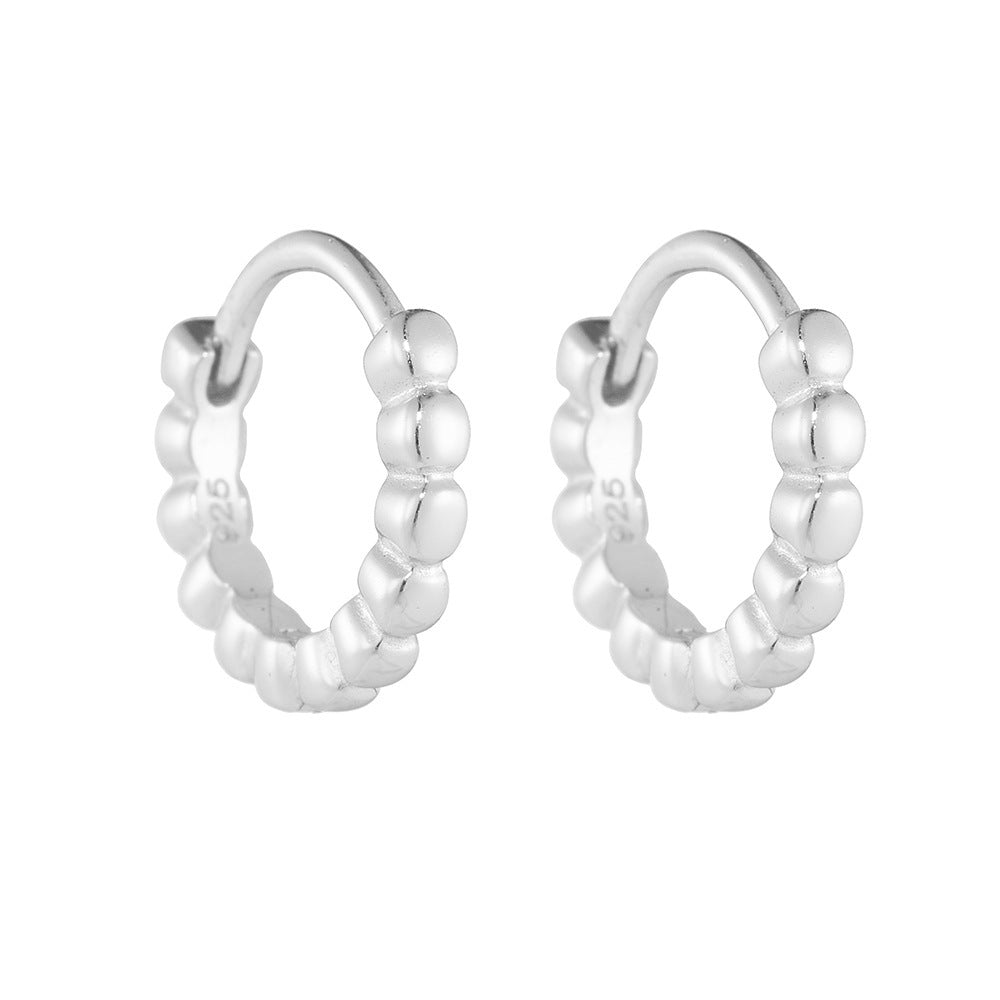 S925 Sterling Silver French Retro Hoop Earrings-Jewearrings