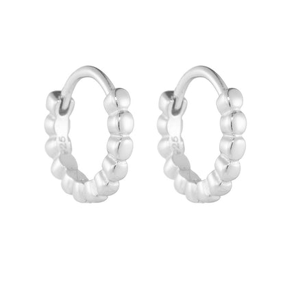 S925 Sterling Silver French Retro Hoop Earrings-Jewearrings