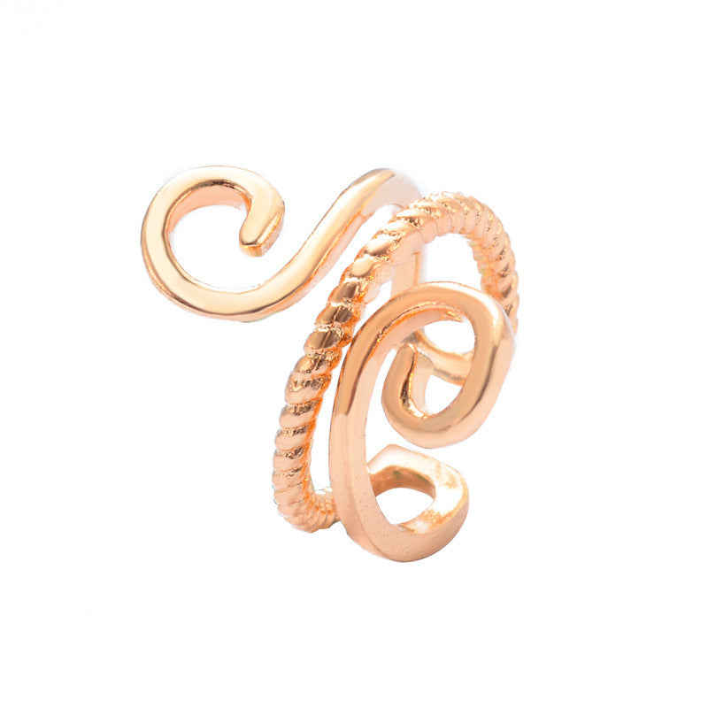 Top quality 18K Gold Color Mosquito Coil Clip on Hoop Earrings Hot Sale C Shape Copper C Shape Cuff Earrings Ear Clip-Jewearrings