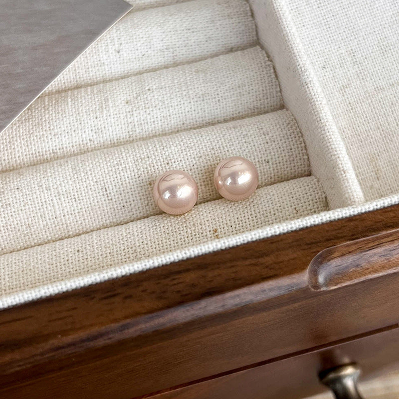 Simple And Light Luxury Fashion Champagne Pearl Earrings-Jewearrings