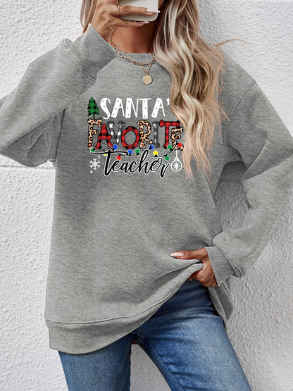 Letter Graphic Sweatshirt-Jewearrings