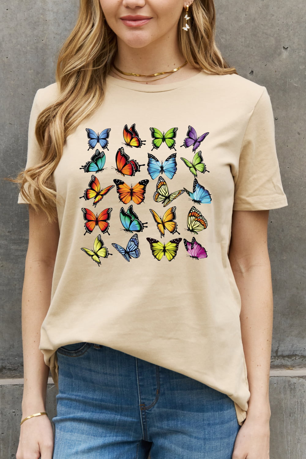 Simply Love Full Size Butterfly Graphic Cotton Tee-Jewearrings