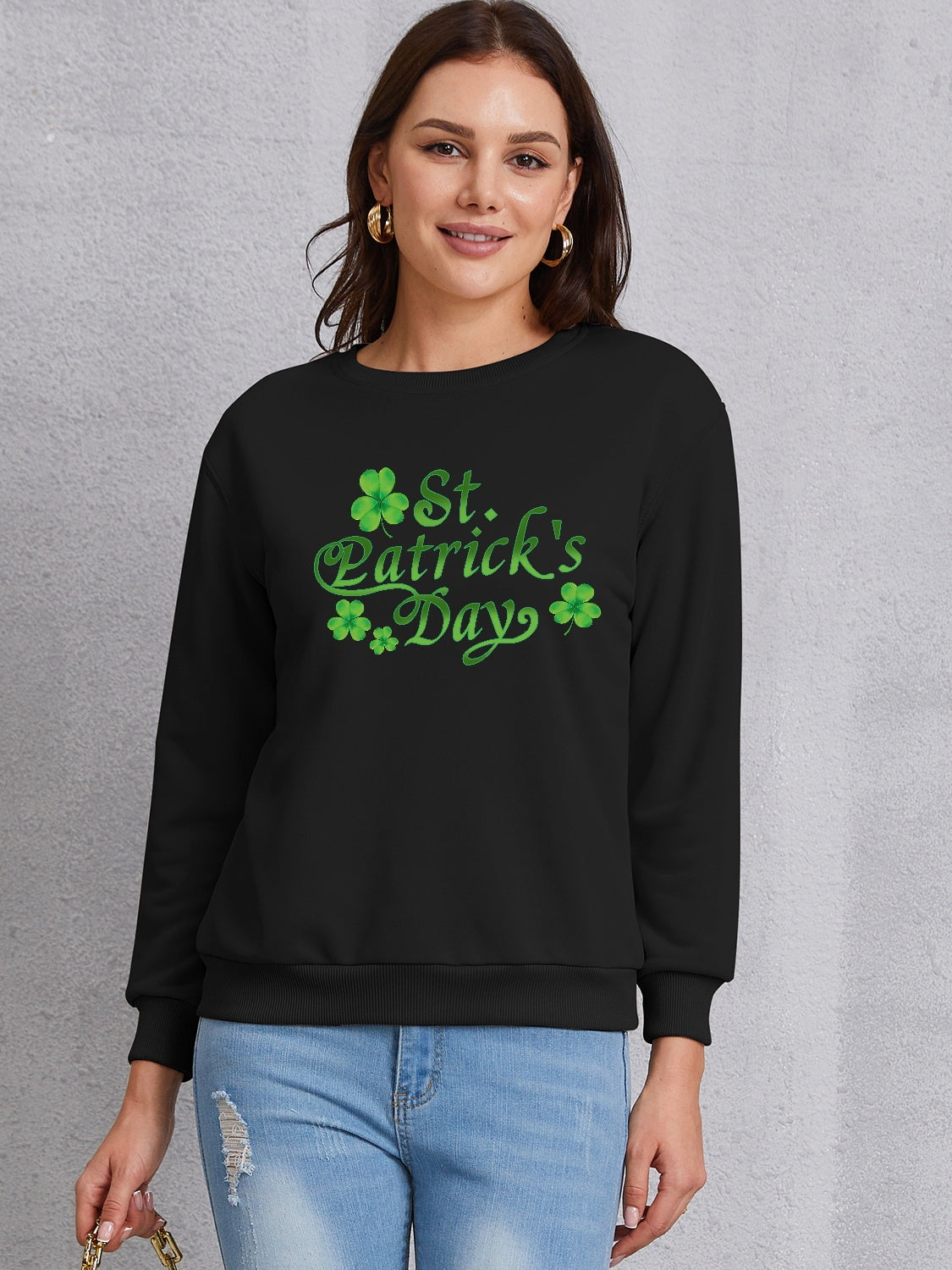 ST. PATRICK'S DAY Round Neck Dropped Shoulder Sweatshirt-Jewearrings