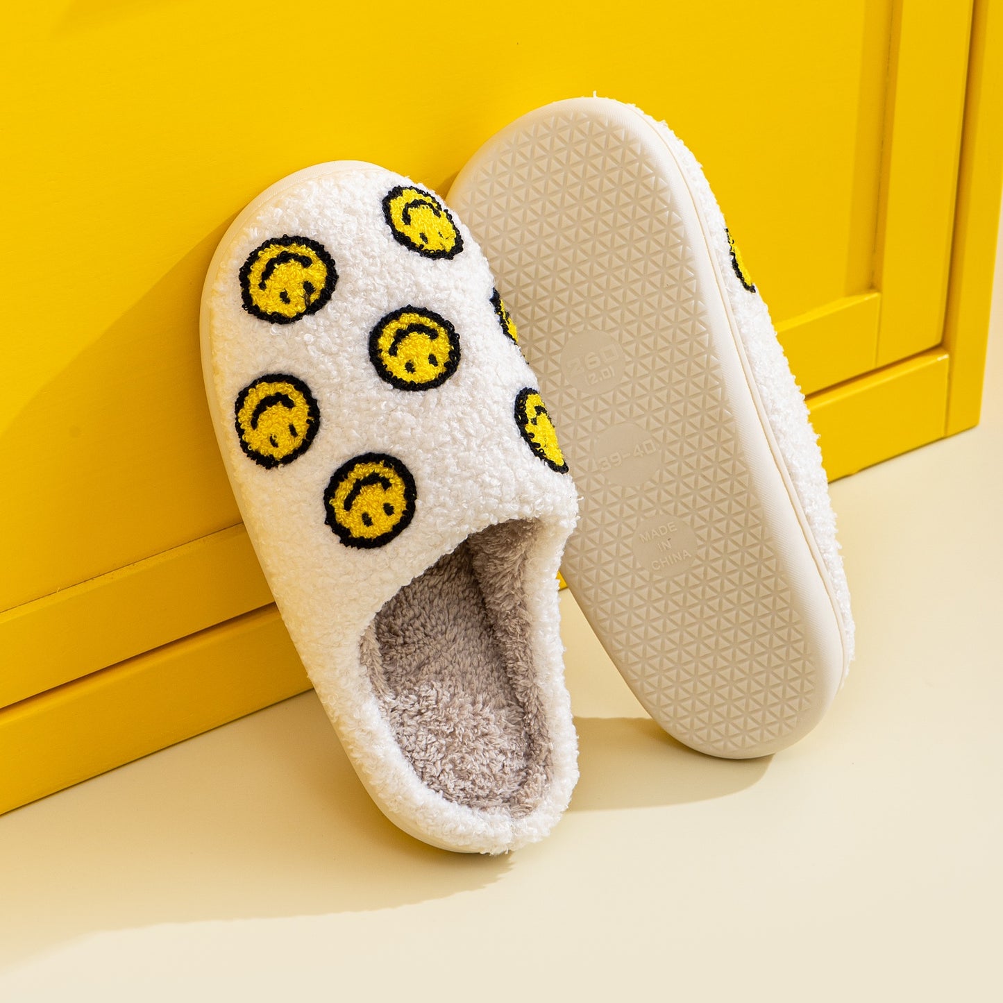 Melody Smiley Face Slippers-Jewearrings