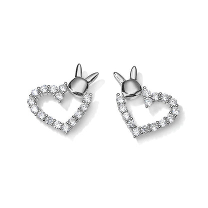 Women's Rabbit Ear Copper White Gold-plated Earrings-Jewearrings