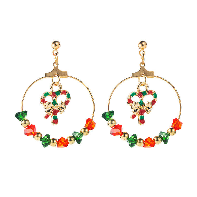 Creative Christmas Tree Bow Pendant Earrings-Jewearrings