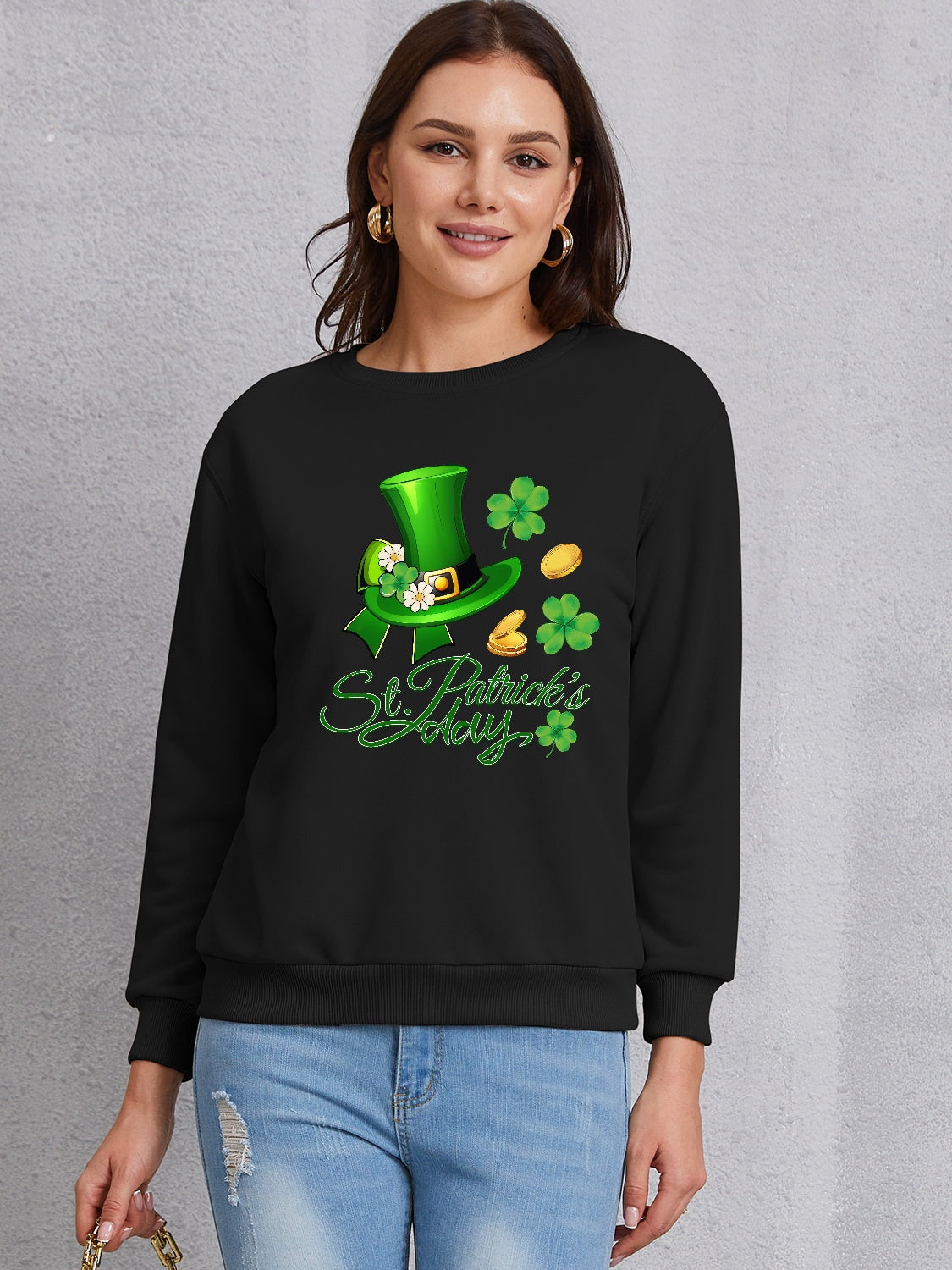 ST. PATRICK'S DAY Round Neck Sweatshirt-Jewearrings