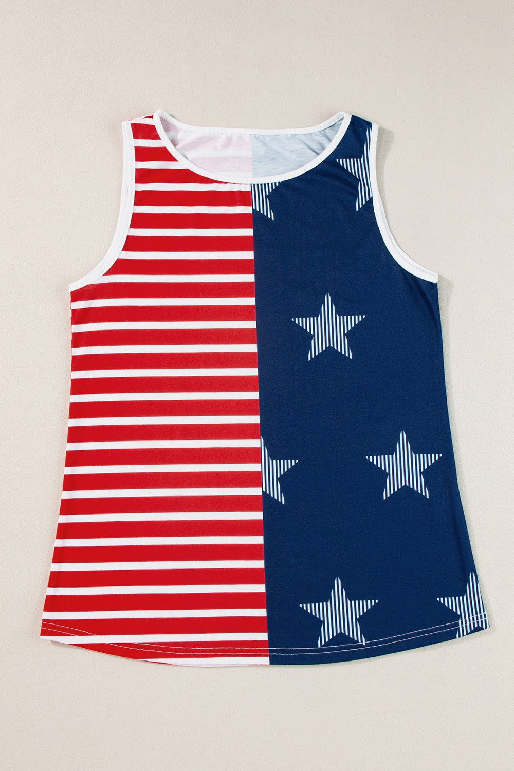 US Flag Round Neck Tank-Jewearrings