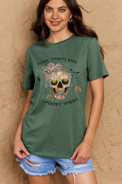 Simply Love Full Size THICK THIGHS AND SPOOKY VIBES Graphic Cotton T-Shirt-Jewearrings