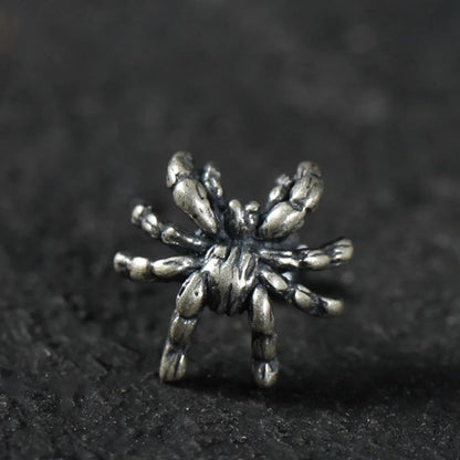 Fashion Personality Retro Silver Horror Spider Stud Earrings-Jewearrings