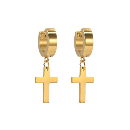 Cross Earrings European Style Temperament Flat-Jewearrings