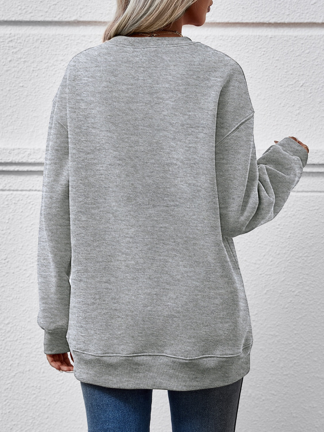 MERRY CHRISTMAS Round Neck Dropped Shoulder Sweatshirt-Jewearrings