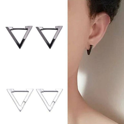 Stainless Steel Creative Hoop Earrings Women Triangular Earrings Fashion Jewelry Huggie Men Punk Hiphop-Jewearrings