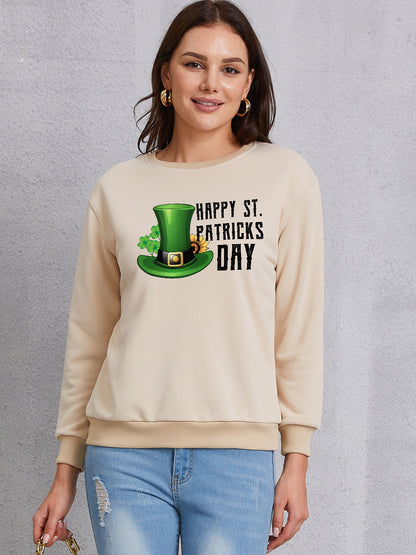 HAPPY ST. PATRICKS DAY Dropped Shoulder Sweatshirt-Jewearrings