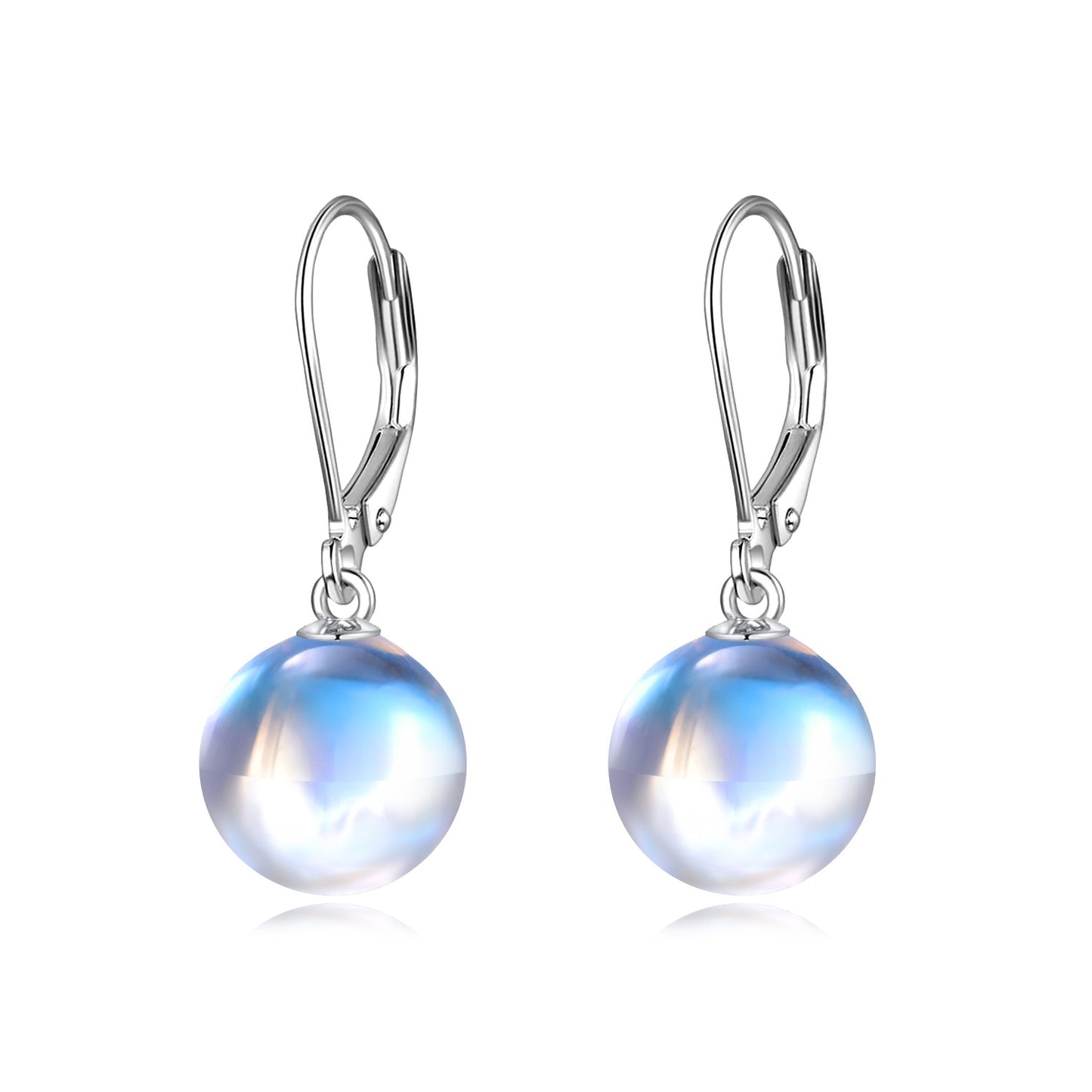 925 Sterling Silver Moonstone Drop Leverback Earrings Jewelry for Women-Jewearrings