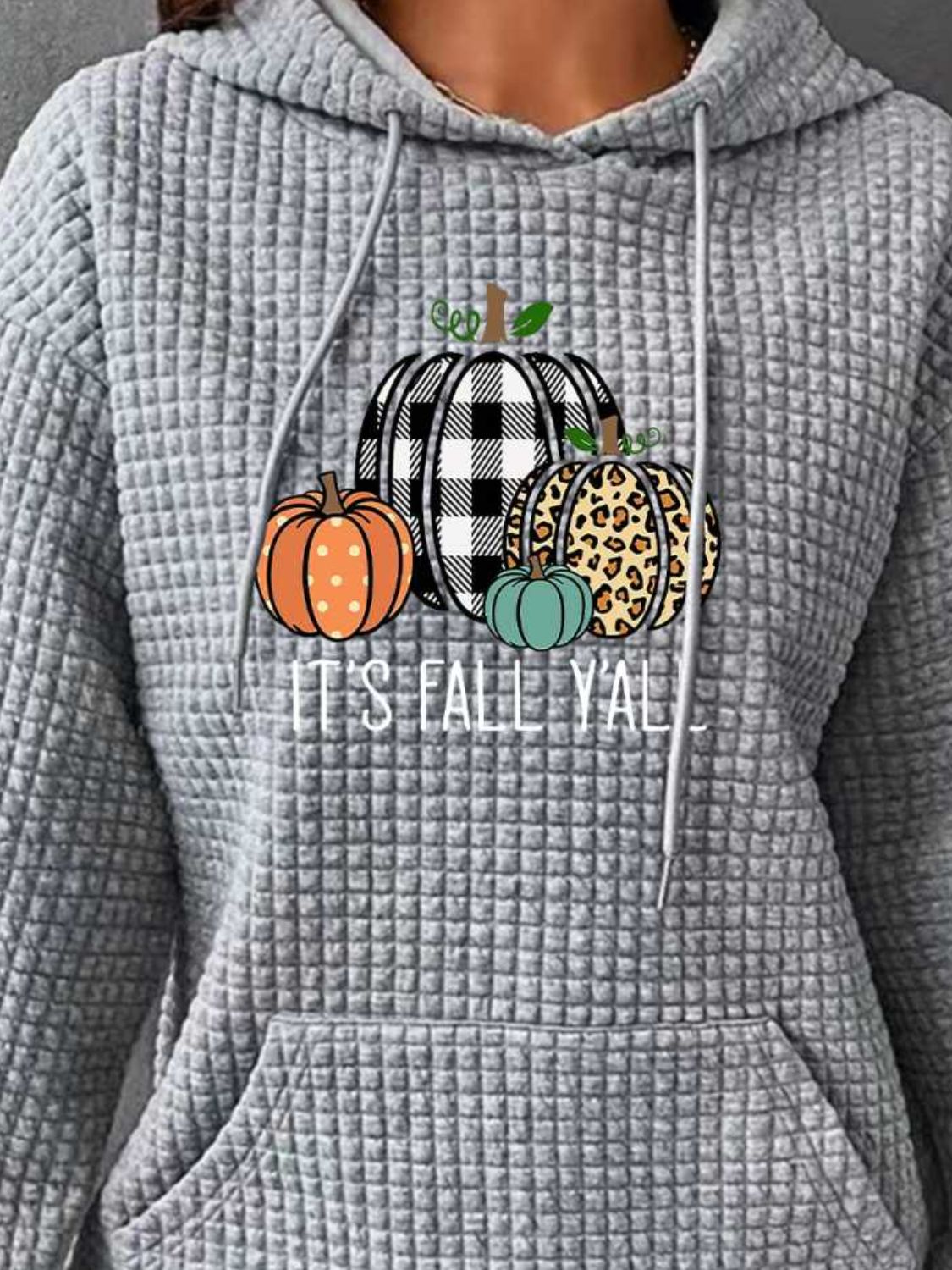 IT'S FALL YALL Full Size Graphic Hoodie-Jewearrings