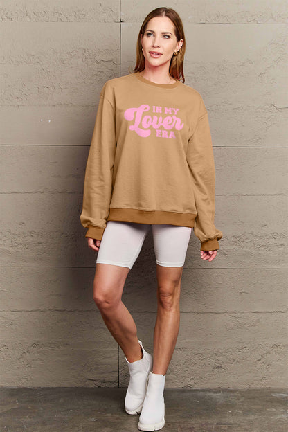 Simply Love Full Size IN MY LOVER ERA Round Neck Sweatshirt-Jewearrings