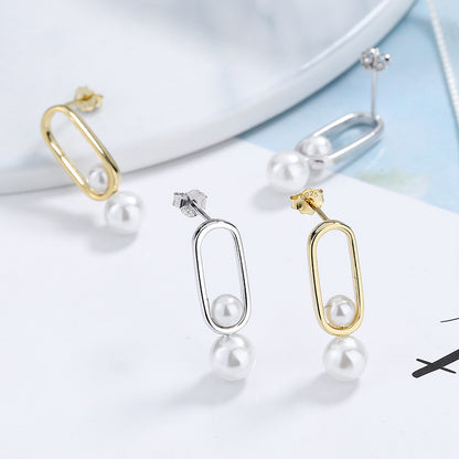 S925 Sterling Silver Fashion Pearl Earrings-Jewearrings