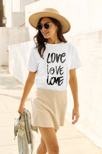 Simply Love Full Size LOVE Short Sleeve T-Shirt-Jewearrings