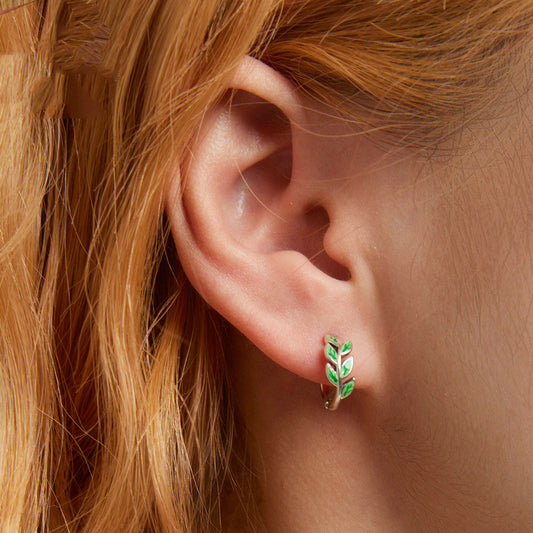 Sterling Silver Emerald Branch Earrings Green-Jewearrings